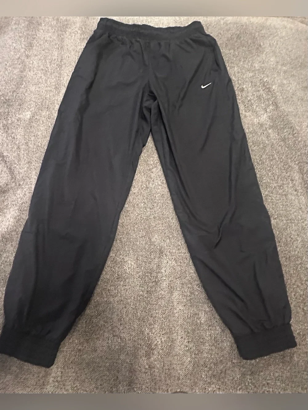 Nike black cuffed high waisted track pants